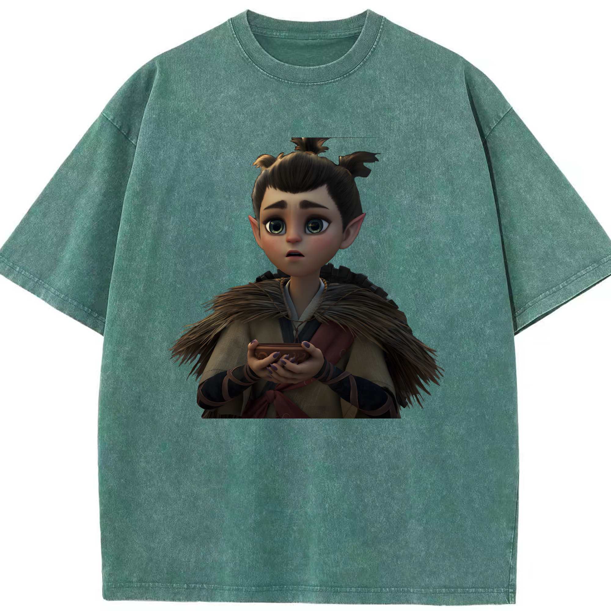 （画像用） Ne Zha 2 ナタ 魔童の大暴れ 綿100% ヴィンテージ風 半袖Tシャツ（フロントプリント）